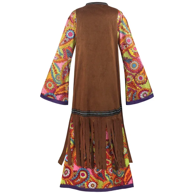 زي هيبي تنكري للنساء ، فستان هالوين كلاسيكي ، حفلة حب السلام ، ديسكو الروك ، تنكر قبيلة هندية ، 60s ، 70s