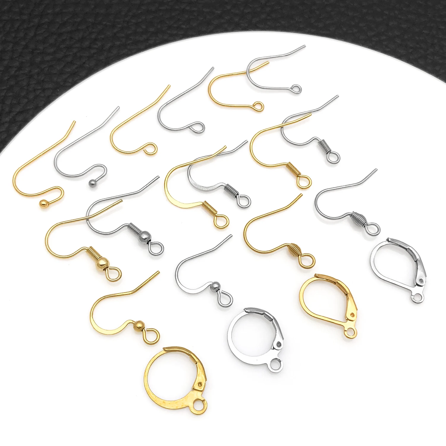 20/50pcs Stainless Steel DIY Earrings Hooks Clasp Findings For Handmade Jewelry Making French Wires Hoops Earwire Accessories