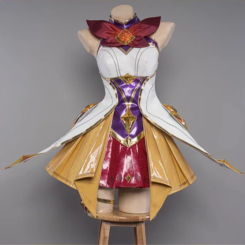 CosplayGame  Star Guardian Seraphine Cosplay Costume Wig Pink Purple Hair Women Halloween Party Outfits Shoes Seraphine Micropho