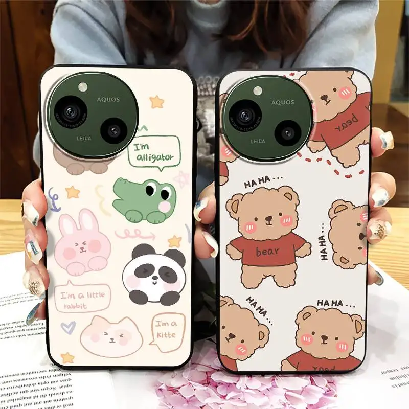 Silicone protective Phone Case For Sharp Aquos R9/SH-51E Cartoon Anti-dust Fashion Design Back Cover Soft case Cute TPU