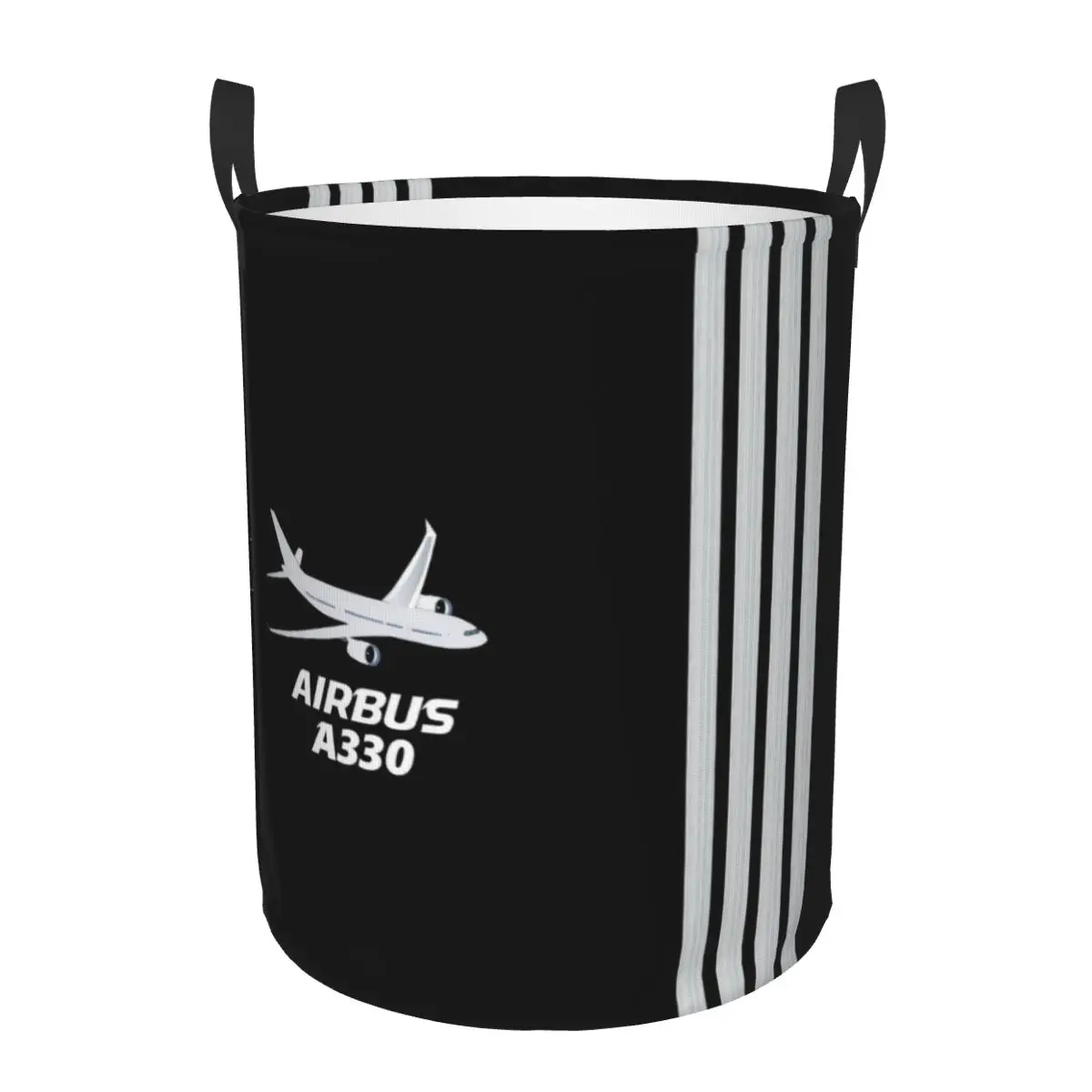 Airbus A330 Captain Stripes Laundry Hamper Large Storage Basket Pilot Aviation Aviator Airplane Girls Boys Toy Organizer