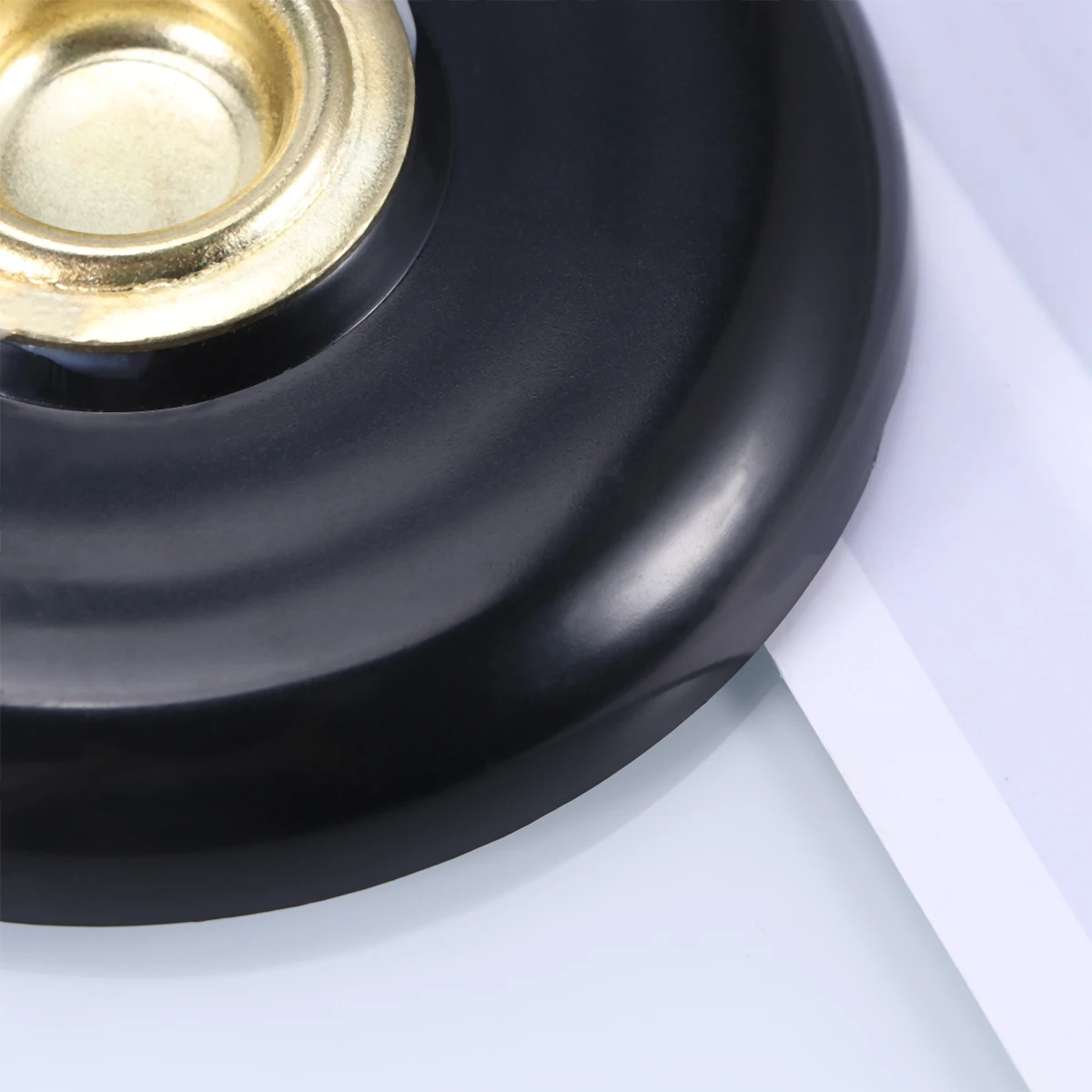 

Glossy Black Gold Insert Cello End Pin Holder 9Cm Plastic Non Slip Rubber Base Floor Protector Dark Walnut Effect For Wood