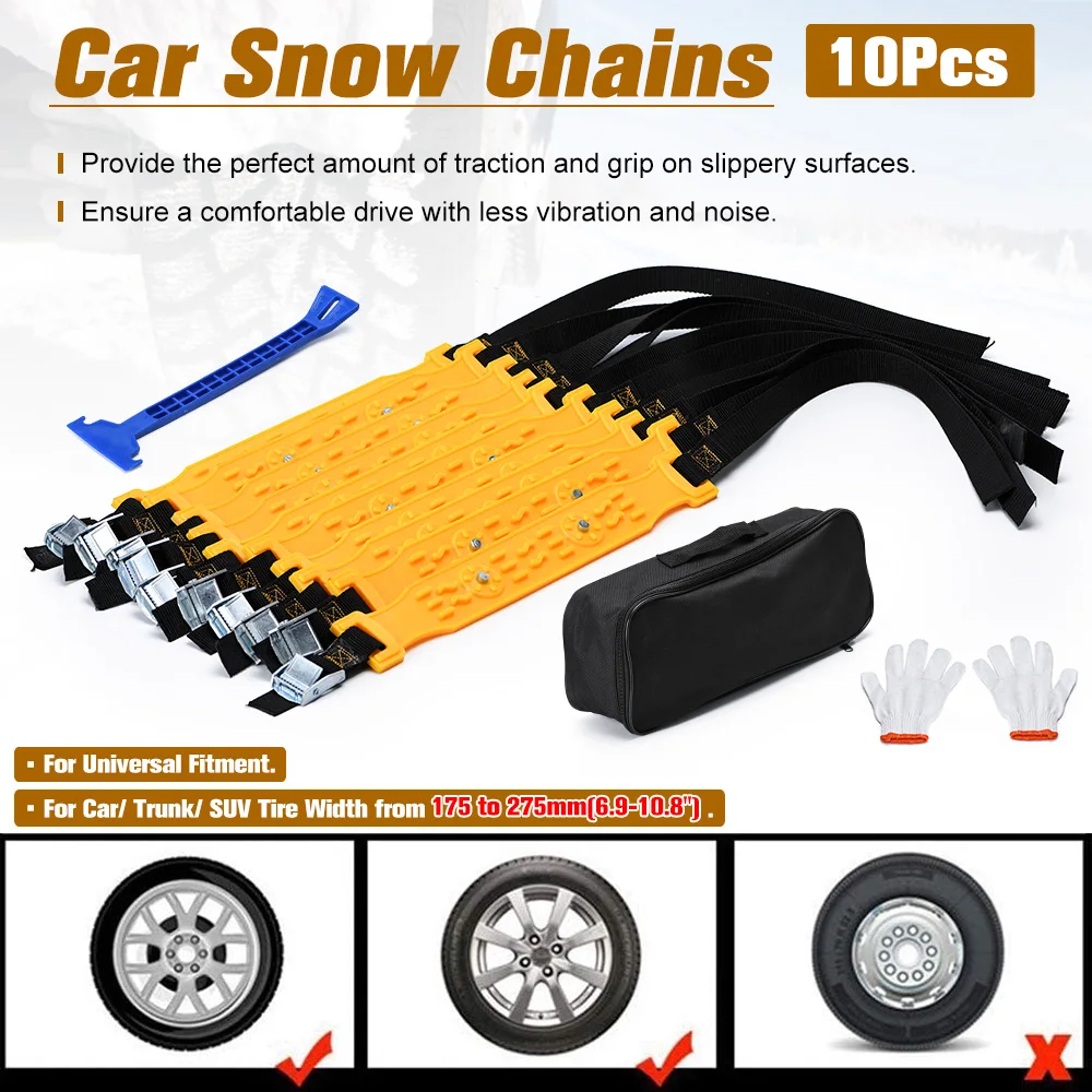 Car Winter Tire Wheels Snow Chains Snow Tire Anti-skid Chains Wheel Tyre Cable Belt Winter Outdoor Emergency Chain STC03