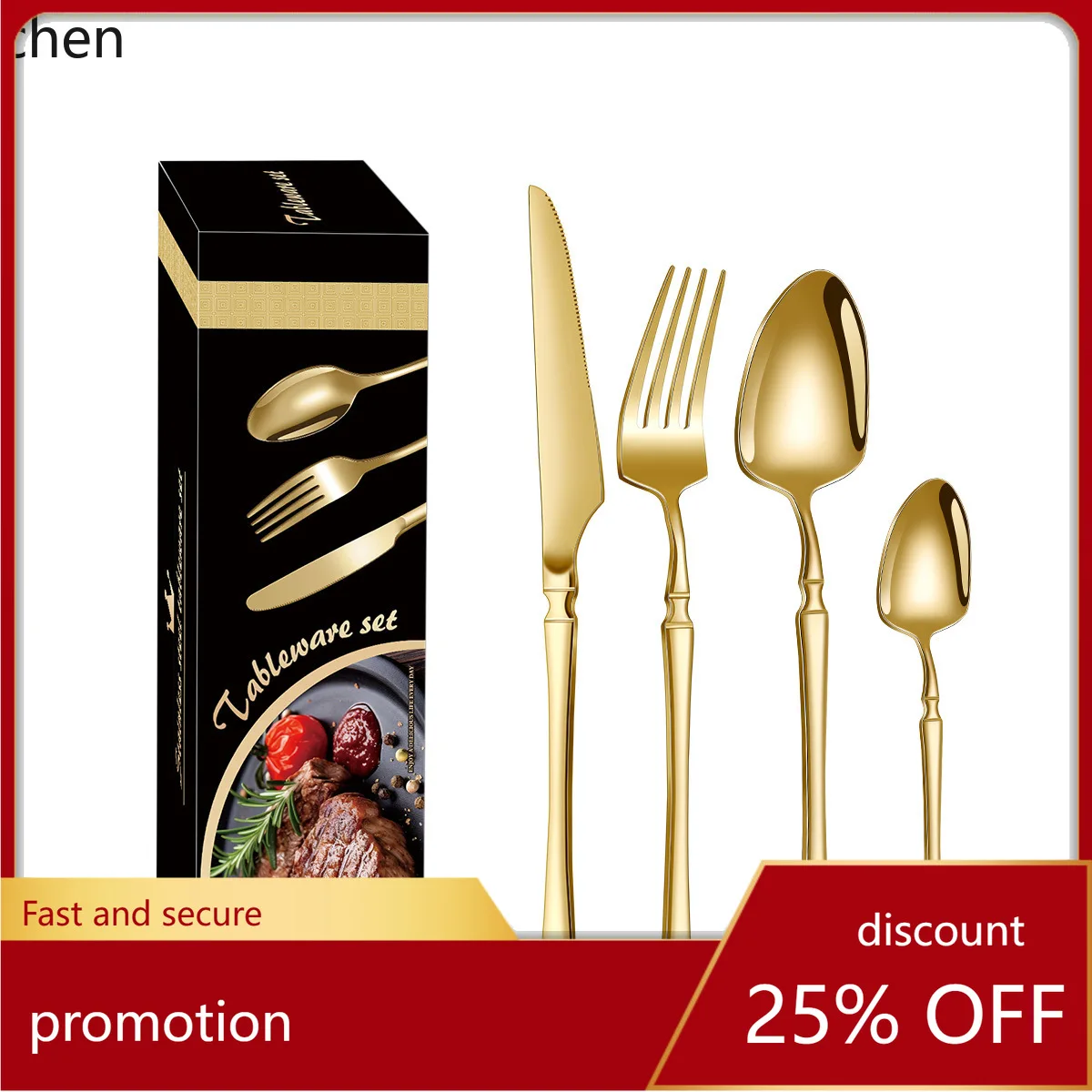 

ZML Stainless Steel Cutlery Set for 6 People, 24-Piece Set, High-Quality Western Restaurant Knife, Fork, and Spoon Gift Box