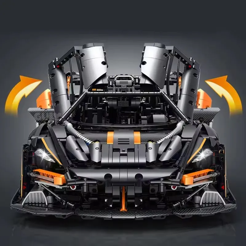 GULY 10646 Technische 1:8 Senna Bouwstenen Assembleren Sportwagen 3803 STKS Voertuig Model Baksteen Set voor Volwassenen Speelgoed Kinderen Geschenken