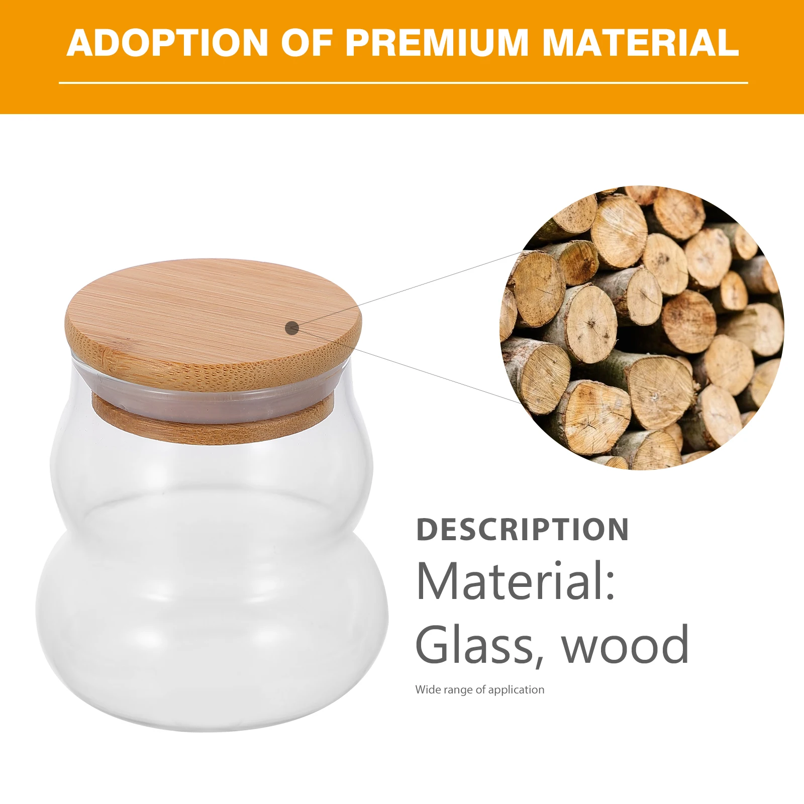 

Portable Tea Glass Container Food Container Transparent Body Gift Tea Lovers Food Storage Decorative Jar