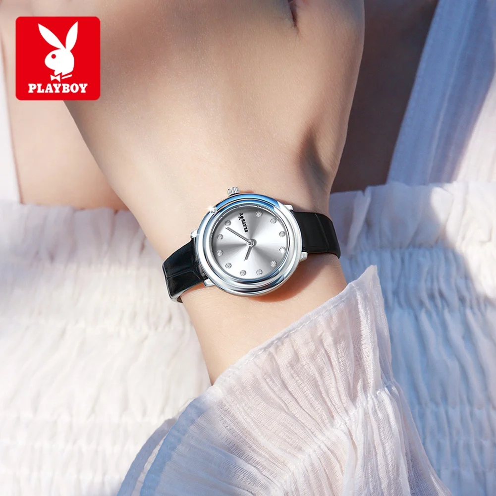

Часы PLAYBOY 3117 с классическим кварцевым механизмом, блестящие, с циркониевыми вставками, элегантный стиль, браслет из нержавеющей стали