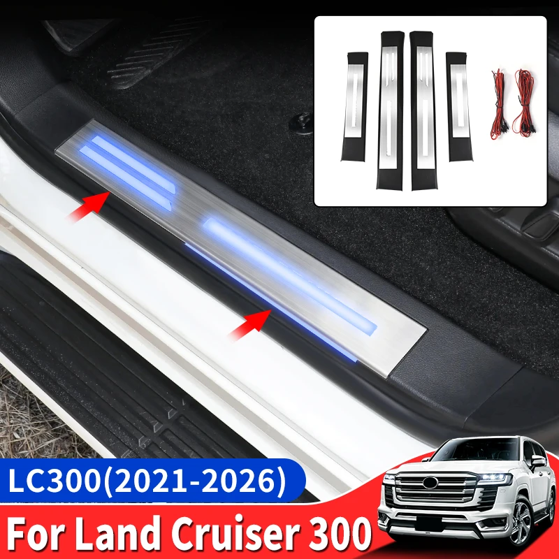 

For 2021-2026 Toyota Land Cruiser 300 LED Door Sill Panel Replacement Part lc300 Interior Modification Accessories Welcome Pedal