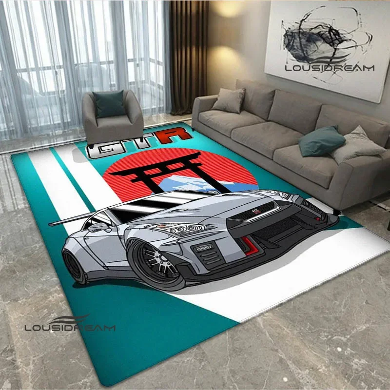 GTR racing retro printed carpet living room bedroom carpet balcony bathroom non-slip door mat photography props birthday gift