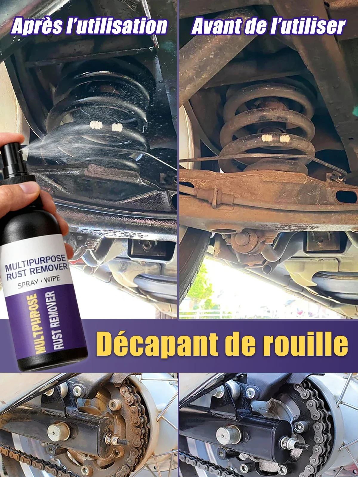 Automobile Rust Removal Spray - Engine/Exhaust Pipe Derusting, Prevents Rust & Restores Auto Parts