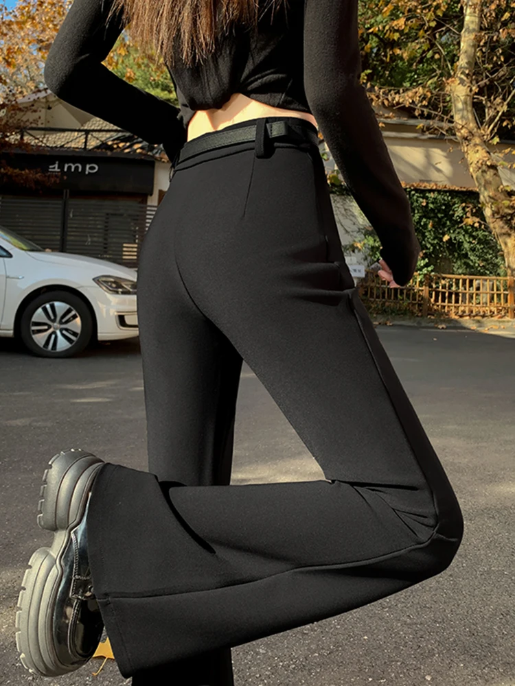 

Женские повседневные брюки-клеш с высокой талией для похудения, весна 2026, новая модная коллекция, универсальные расклешенные брюки