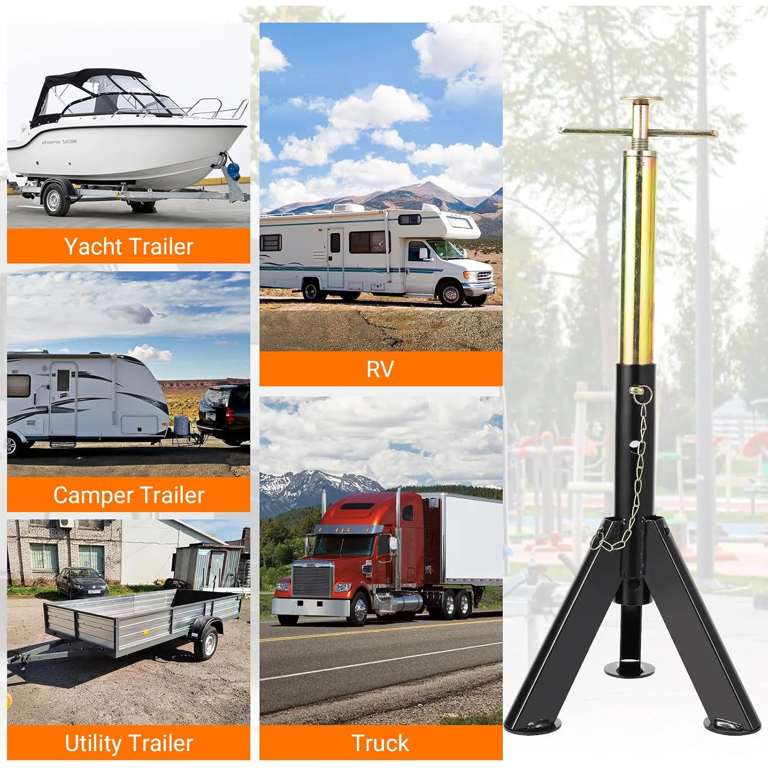 مقابس تسوية مثبت RV 2 عبوة 3 T 6000 LBS 16-30 قابلة للتعديل لمقطورات السفر والعجلات الخامسة ومقطورات القوارب