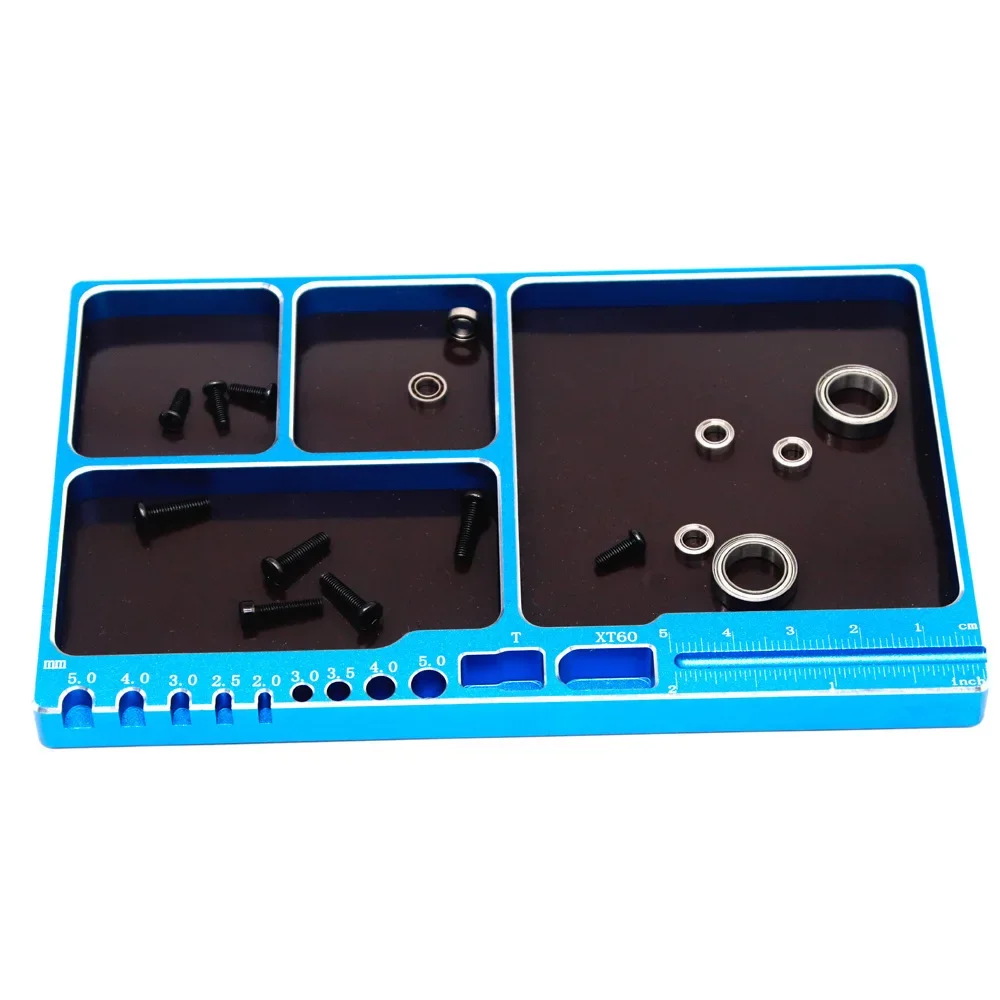 Magnetics Screw Tray Plate Aluminum Alloy Magnetics Pad For Car Boat Drone Rc Crawler Model Repair Tools Mobile Repair Screw Mat