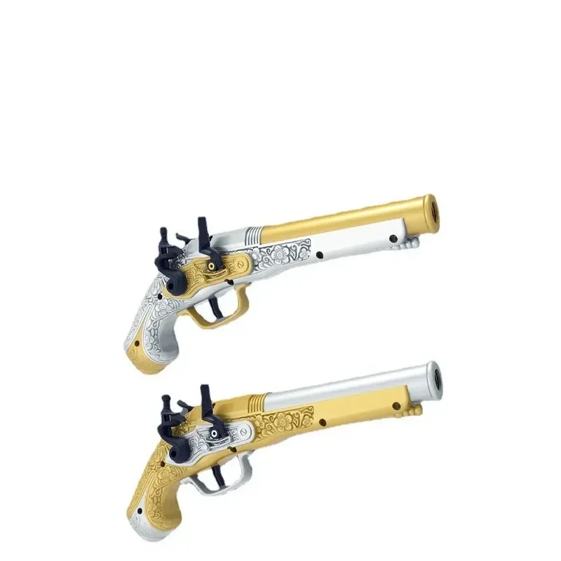 EVA Kinderspeelgoed Klein pistool Simulatie Caribisch Launcheable Piratenpistool Klein linkerwiel Zacht kogelpistool