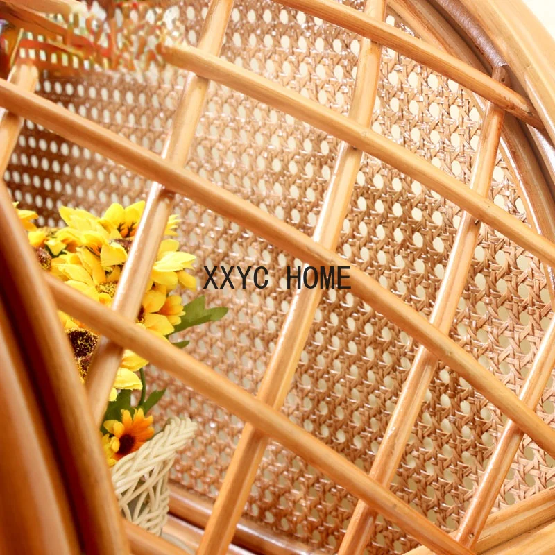zq  Southeast Asia Rattan Bookshelf Rattan Bedroom Bookshelf Wooden Ball Combination Bookshelf Rattan Shoe Rack