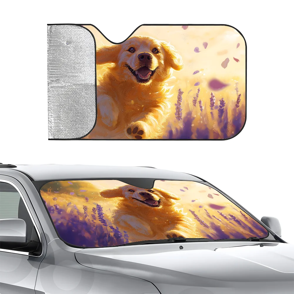 

Goln Retriever Dog Car SunSha Three-layer Insulation Car Front Windshield Sun Sha Suction Cup Blocks UV Rays Sun