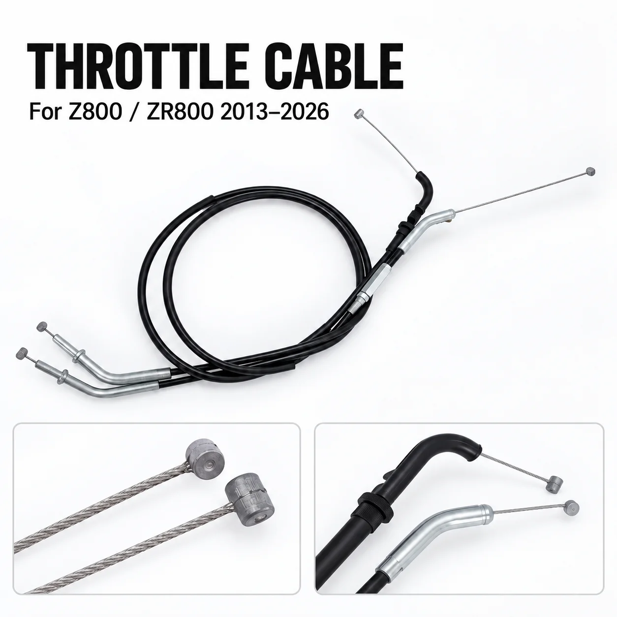 Fit For Kawasaki Z800 ZR800 Motorcycle Throttle Cable Wire Gas Push Pull Line Wire 2013 - 2026 2025 2024 2023 2022 2021 2014