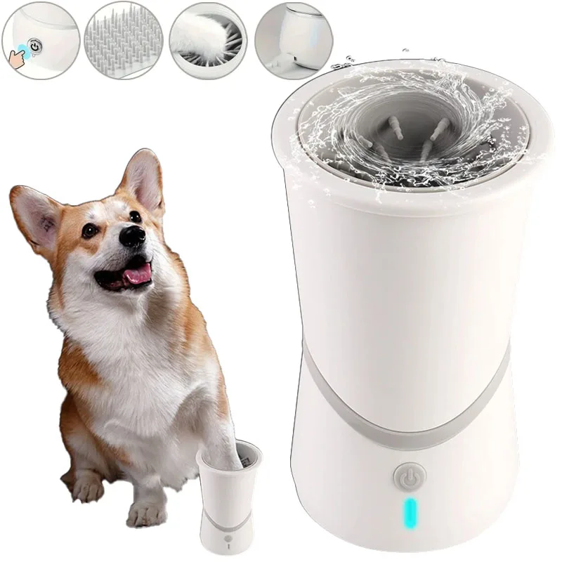 

Pet Feet Washer Electrical Pet Paw Cleaner Automatic USB Charging Low Noise Easy Onetouch Operation for Small Medium Breed Dogs