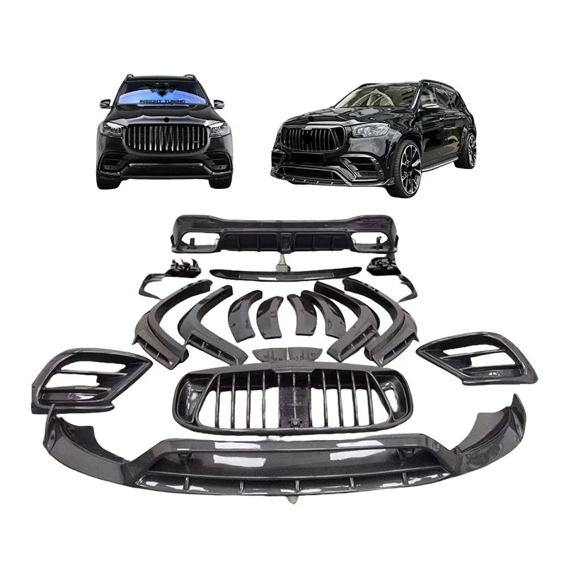 High Quality MSY Style Carbon Fiber Conversion Body Kit Grille Lip Bumpers Fit For GLS Class X167 GLS63