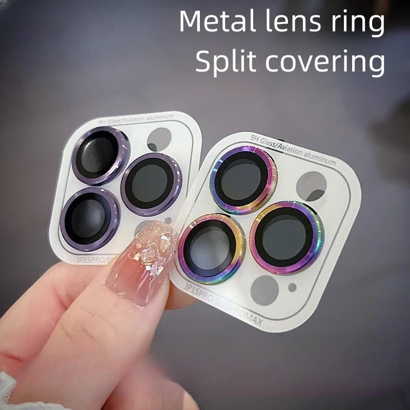 2-3Pcs Full Cover Camera Lens Protection For IPhone 14 11 15 Pro Max 12 Mini Tempered Glass Metal Lens Protector Film Back Cover