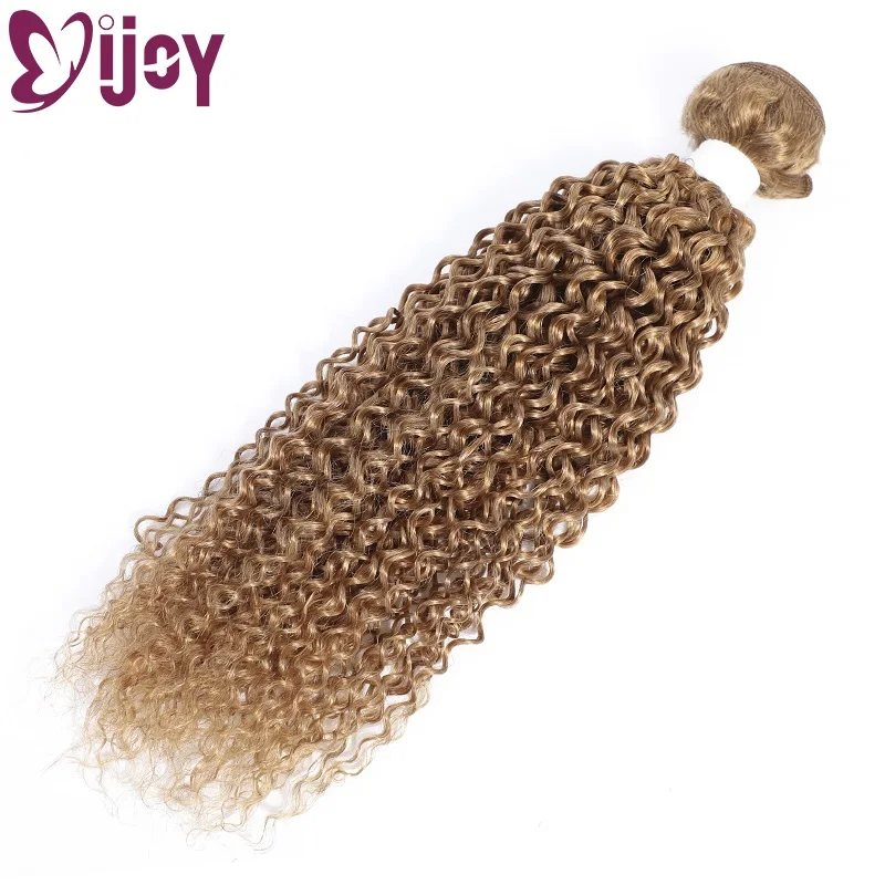 Ijoy Kinky Krullend Haar Bundels Braziliaanse Menselijk Haar Weave Bundels Honing Blonde 3/4 Bundels Niet-Remy Krullend Menselijk Haar extensions