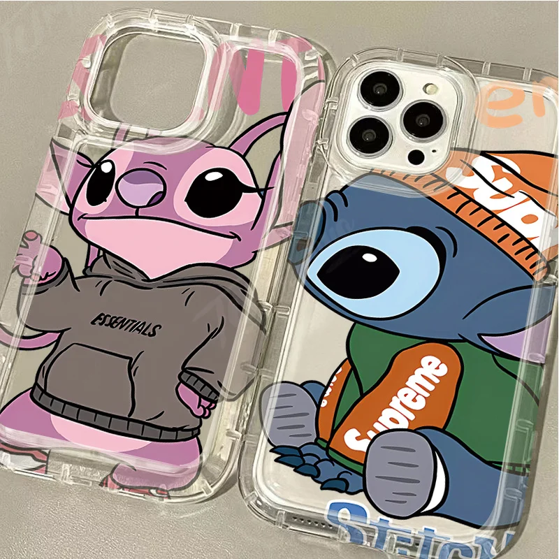 Anime Disney Stitch Case for iPhone 15 14 13 12 11 Pro Max XR XS X 8 7 6 6S Plus SE 2020 Printing Soft Silicone Protective Cover