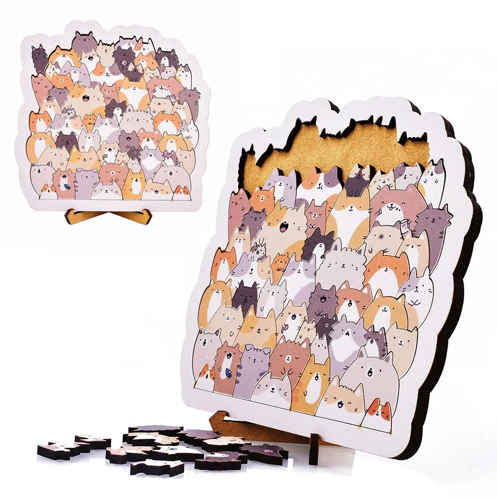 

Cartoon High Quality Irregular Wooden Puzzle Christmas Gifts Jigsaw Puzzle Family Interaction Educational Fun Kids Toys UG380