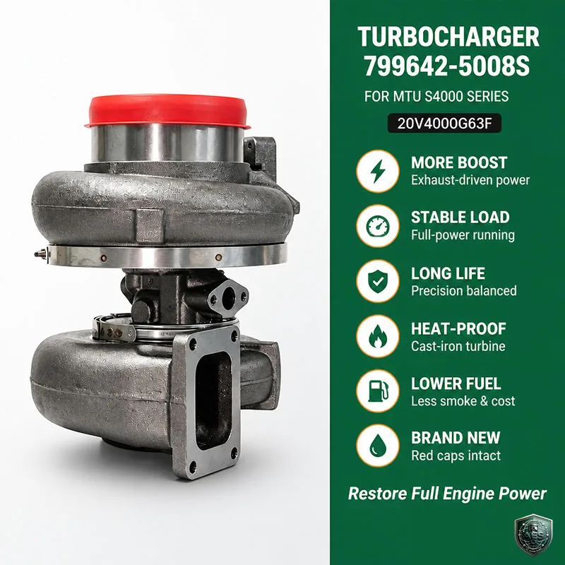 Heavy Duty Turbo Charger 799642 5008S Replacement Turbo Fit MTU S4000 20V4000G63F Power Generation Diesel Engine Spare Parts