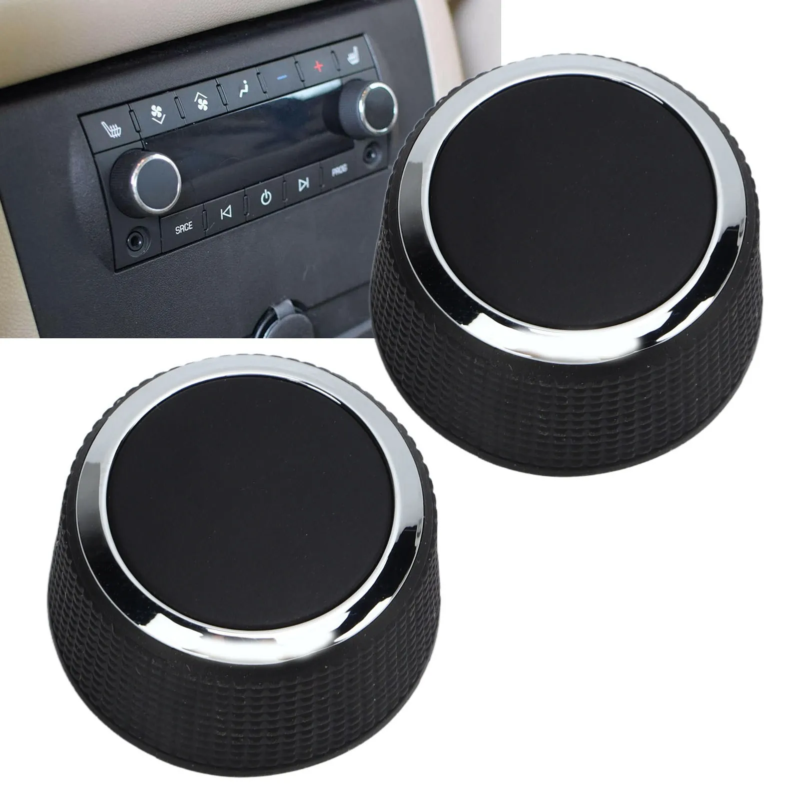 2 Pcs Rear Radio Volume Control Knob 22912547 Replacement for Suburban 2007‑2013 Car Parts