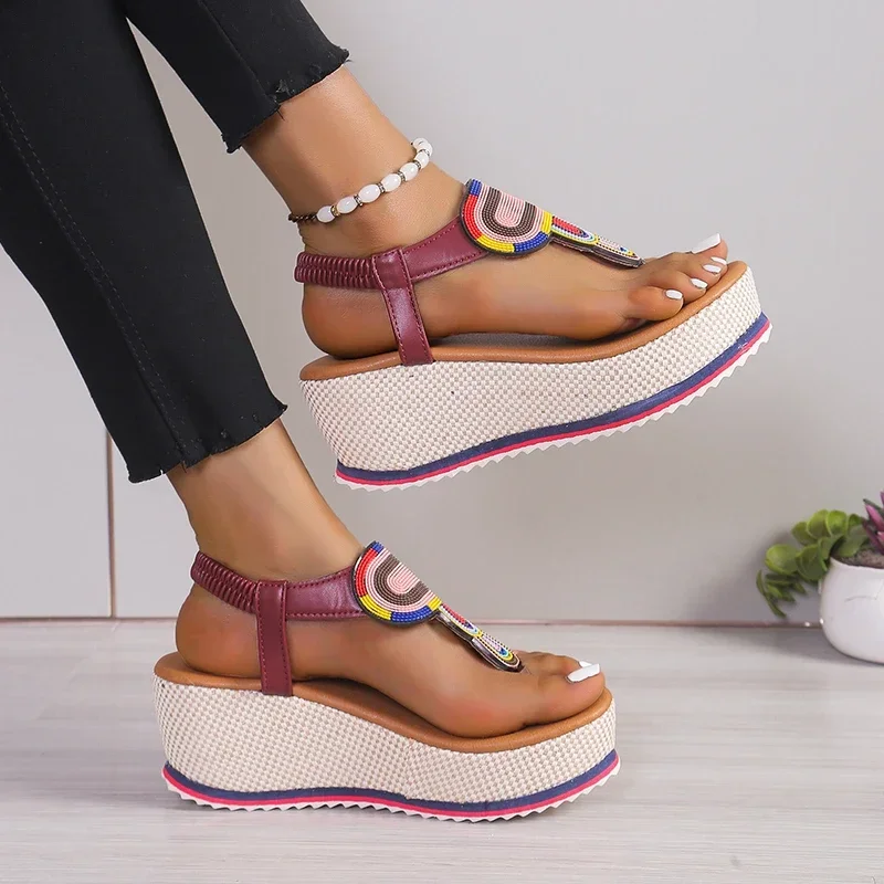 2024 sandálias de verão das mulheres novos sapatos de moda para mulheres plus size dedo do pé aberto cunhas sandálias femininas designer de luxo sandálias plataforma