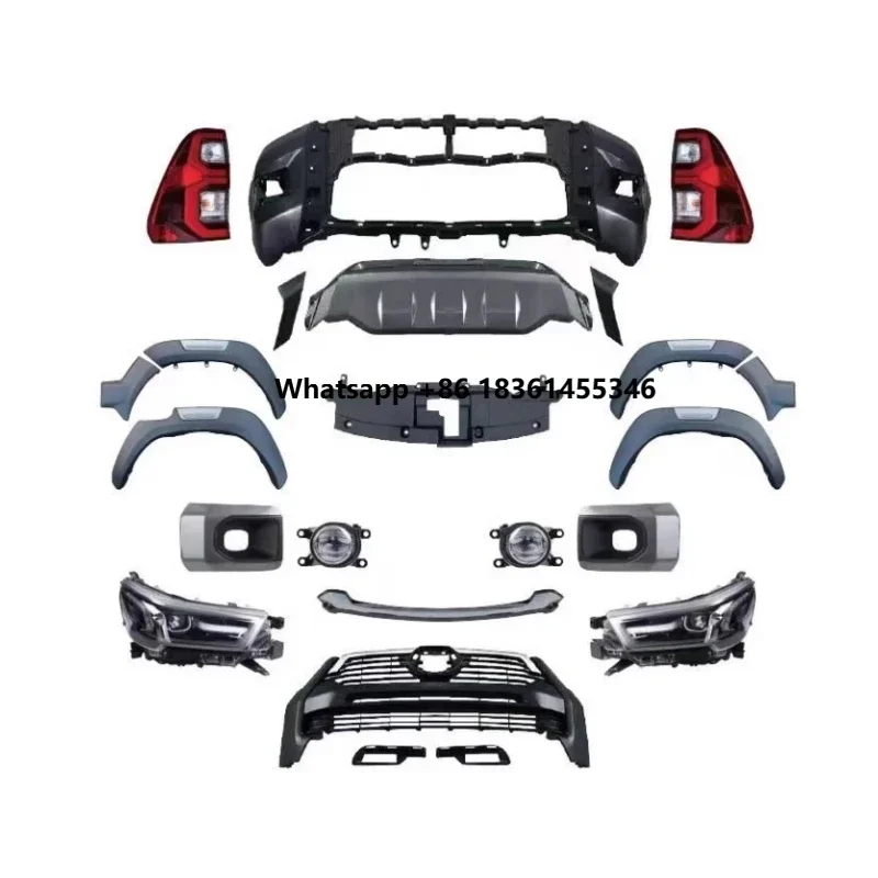 

For HiLux Revo 16 Upgraded Rocco 20 New Style Body Kit Car Accessories Front Bumper Headlight Grille Wheel Eyebrow
