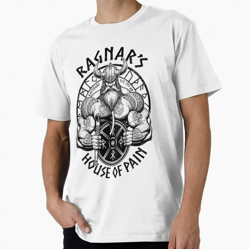 

Viking Gym Warrior Ragnar's House Of Pain Norse Fitness t shirt 100% cotton Short Sleeve Graphic Clothes All size tops S-6XL