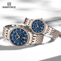 NAVIFORCE-Montres pour amoureux pour hommes et femmes, montre-bracelet simple, étanche, quartz, horloge calendrier, décontracté, sauvage, couple, mode