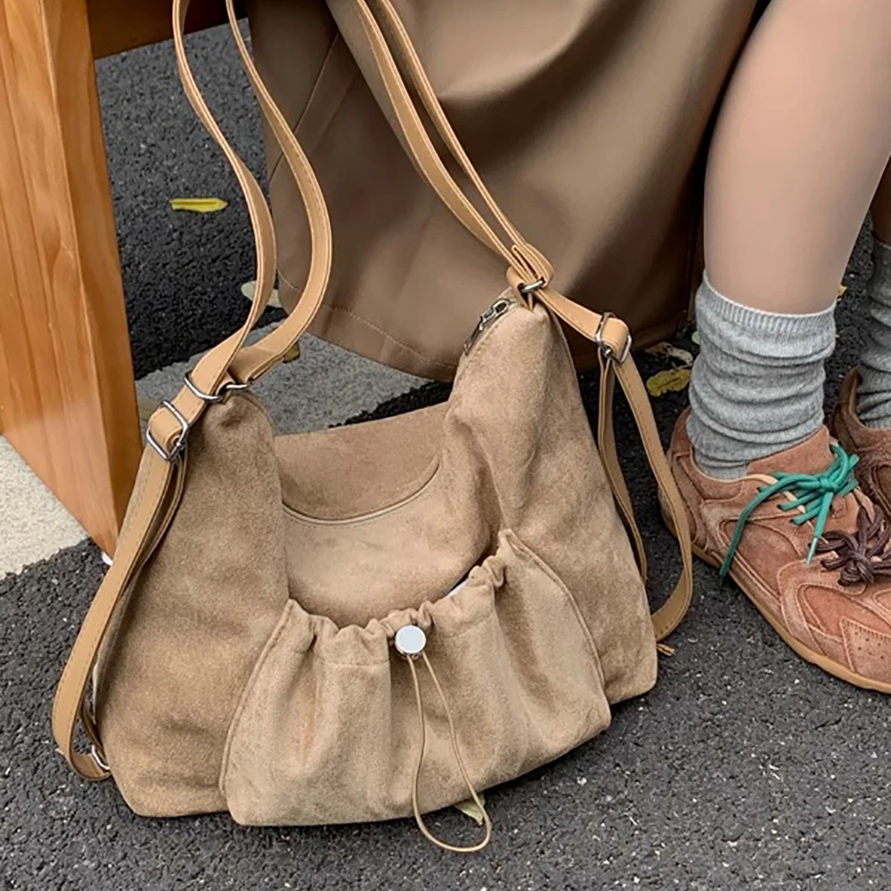 

Матовая лоскутная сумка из искусственной кожи, большая вместительная сумка на одно плечо, женские однотонные повседневные универсальные рюкзаки, сумки через плечо для повседневных поездок на работу