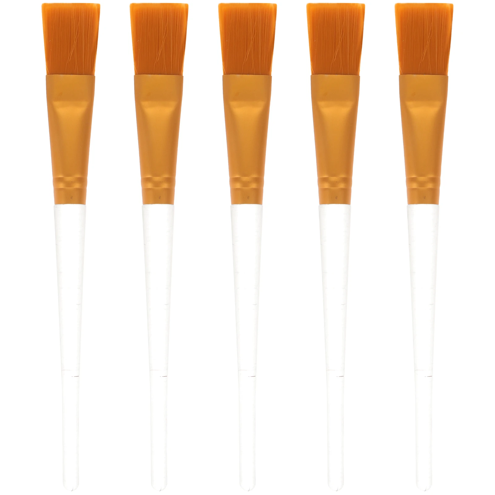

5Pcs Facial Mask Brushes Clear Plastic Handle Synthetic Bristles Professional Tool for Face Serum Peel Application