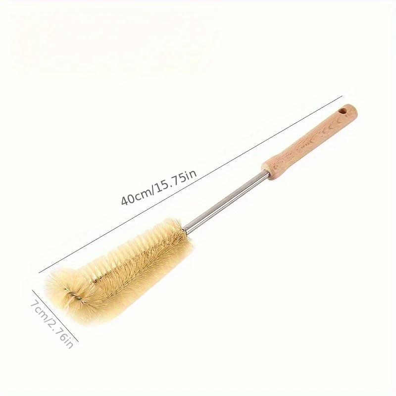 1PC Household Wooden Handle Cup Brush, Washing Brush for Milk Bottle, No Dead Corners, Kitchen Bottle Cleaning Tool