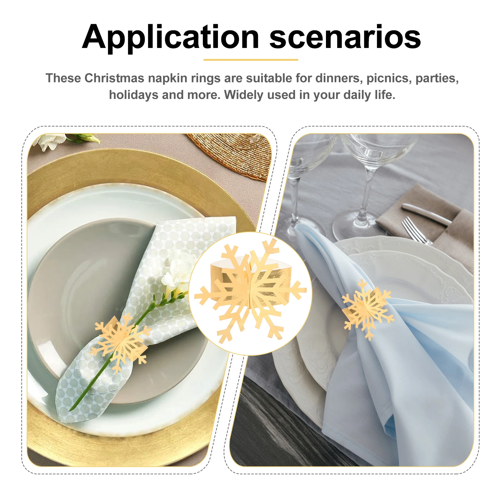 

25 Pcs Snowflake Napkin Buckle Holders for Dining Table Decor Other Wedding Supplies Festival Rings Paper Dad