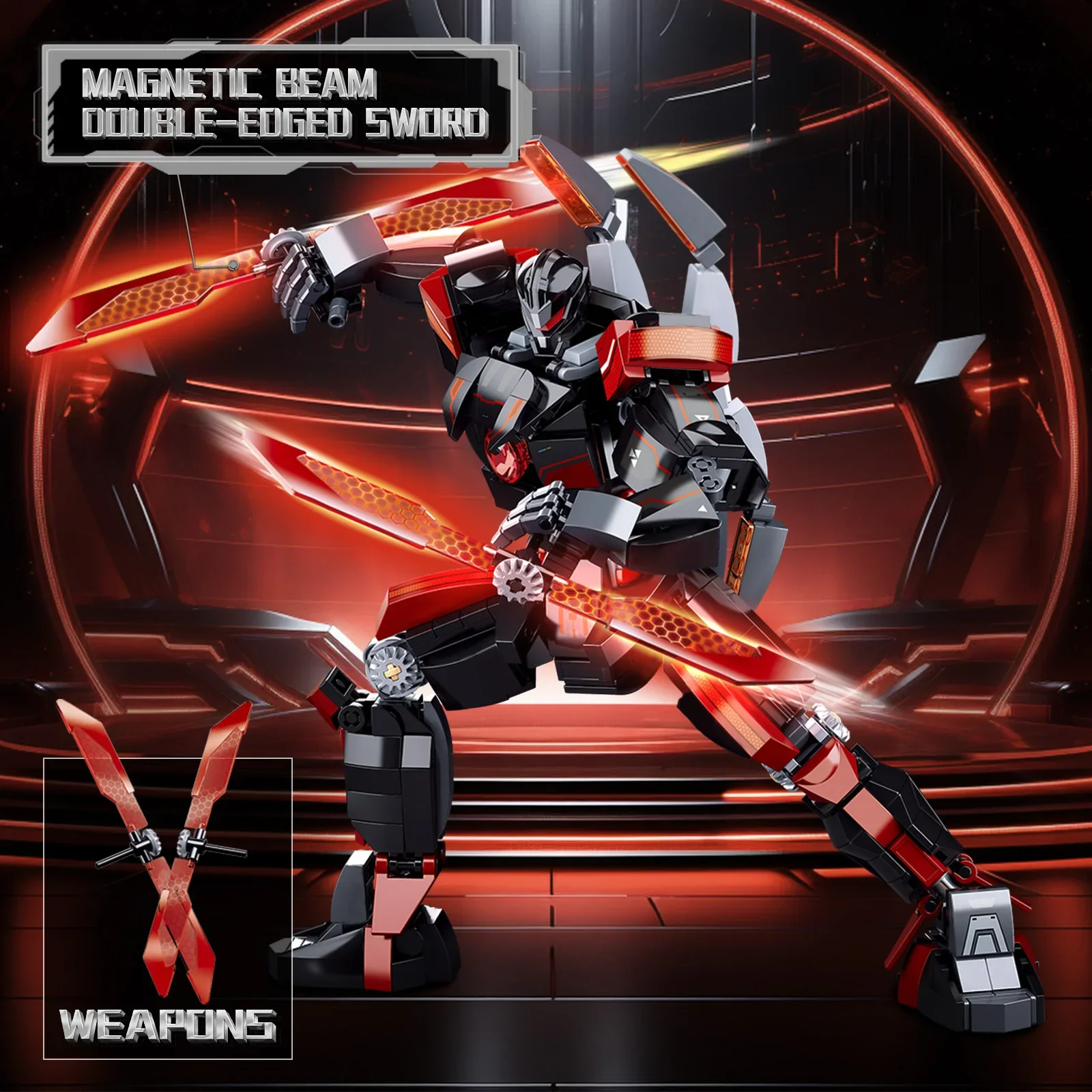 

585PCS Dark Wanderer Mecha Building Blocks Robot Model Figures Joints Movable Assembly Toy Desktop Decor DIY Toys Gifts For Boys