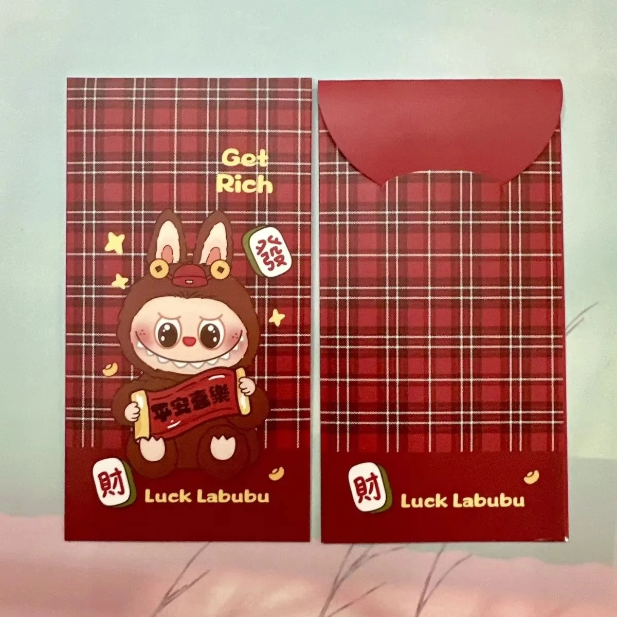 10pcs Labubu Printed Chinese New Year Red Envelope Christmas Decoration Gift Bag Sanrio Red Envelope Mini Paper Bag