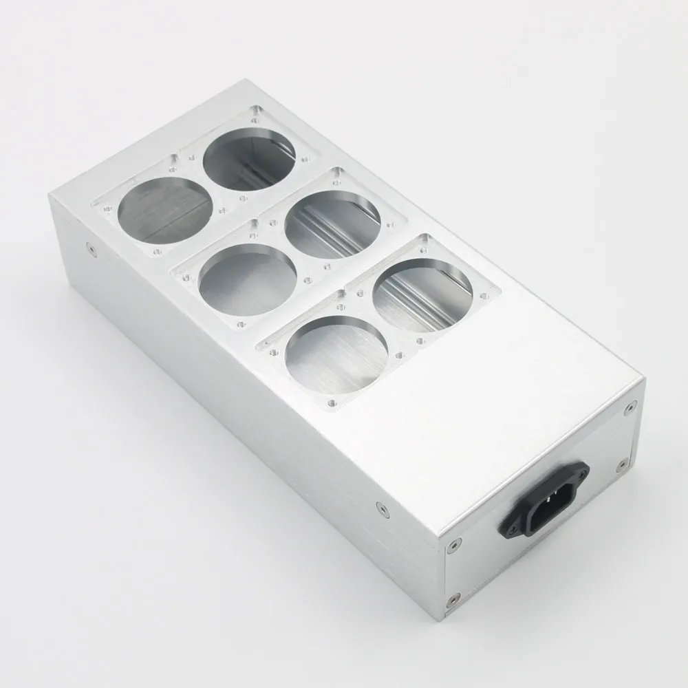 Hi-Fi 6-Port EU Standard Power Socket Box Premium Aluminum Alloy Chassis, Audio Audiophile Grade Power Outlet Enclosure view 2