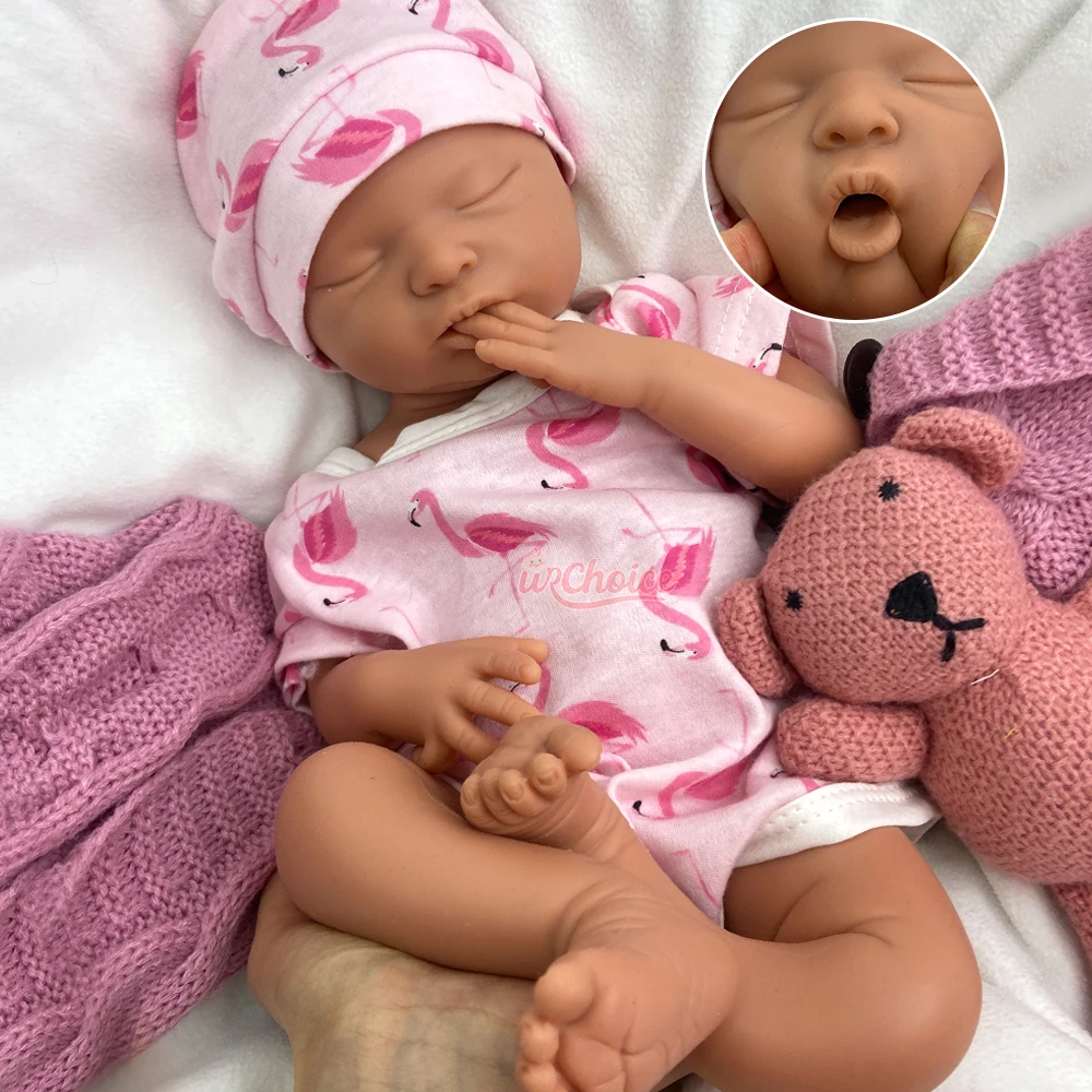 

DIY Unpainted Silicone Reborn Baby 45cm Can Use Pacifier Doll Soft Lifelike Waterproof Baby for Expectant Parents Collector