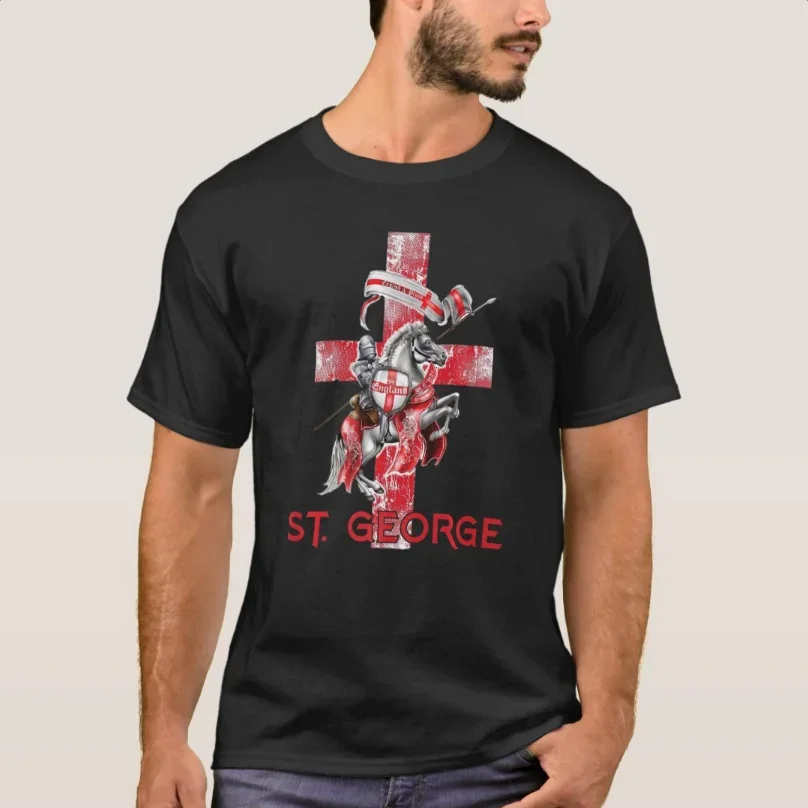 St George English Knights Proud Catholic Saint T-Shirt 100% Cotton O-Neck Short Sleeve Casual Mens T-shirt Size S-3XL
