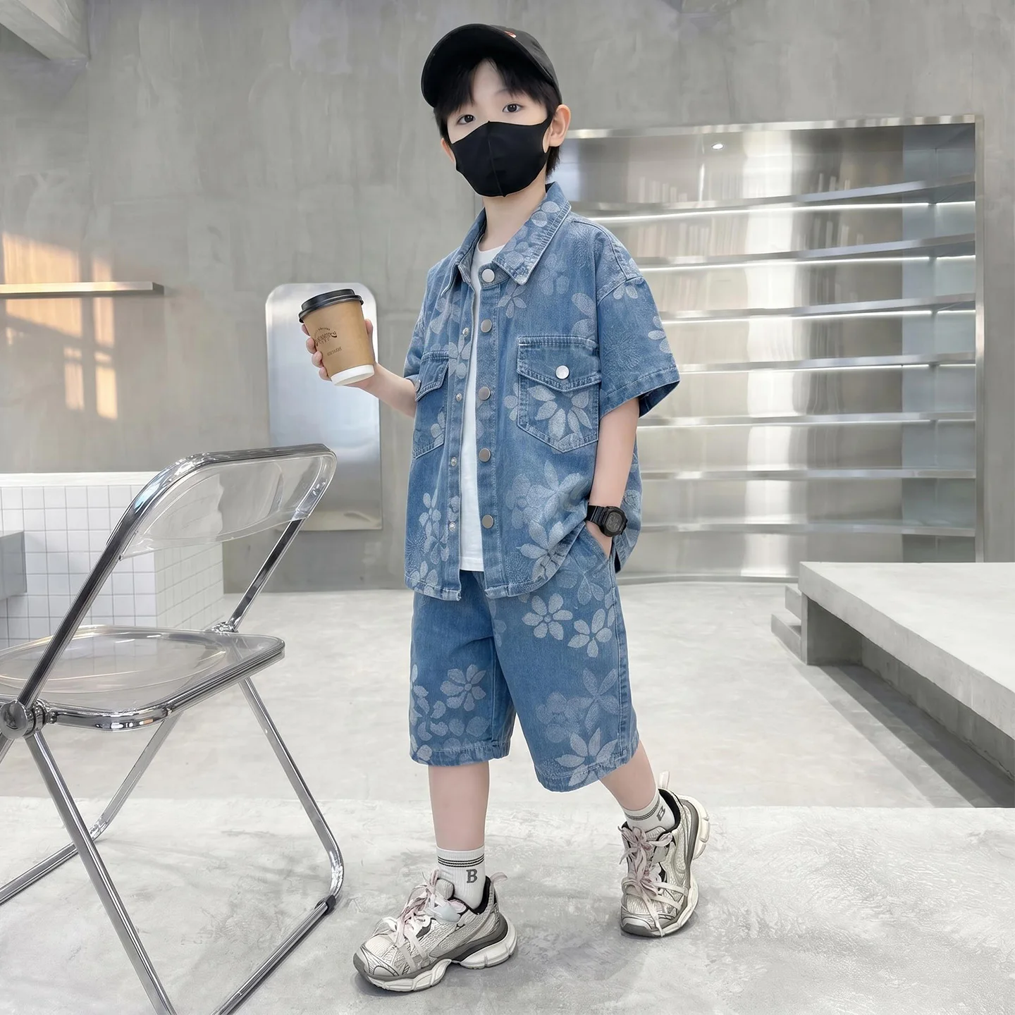 New Fashion Children Summer Denim Set with Shorts for Boy Kids Casual Clothing Suit For Age 2 3 4 5 6 7 8 9 10 11 12 13 14 Years 4