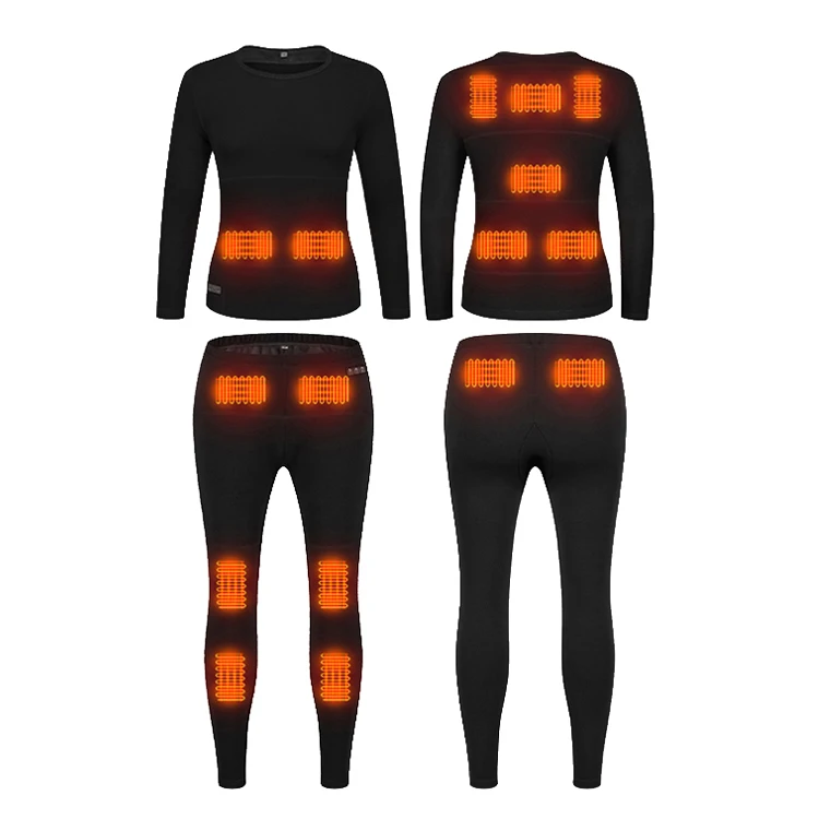 

Cheap Winter Heated Keep Warm Pajamas Set Two Piece Sets Trousers Heating Thermal Underwear Men's Heated Long Johns for Men