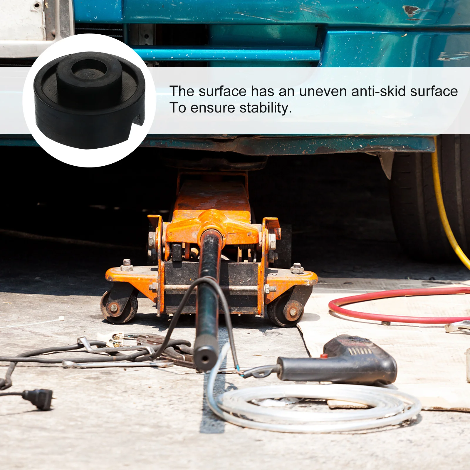 

2Pcs Car Lift Pads Rubber Floor Jack Pad Durable Wear Resistant Non-Slip Design Jack Stand Pads Rubber Slotted Pad