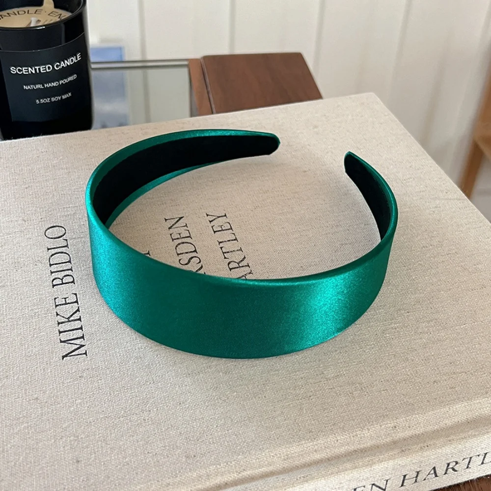 Feste breite Haarbänder für Frauen und Mädchen, Satin-Haarbänder, modisches Stirnband, Haarband für koreanisches Haar-Accessoire, Geschenk – Detail 3
