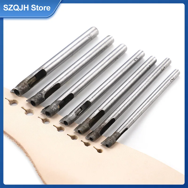 DIY Leather Belt Punching Tool with round And Sharp Hole Cutter Hollow Hole Knife Puncher Tail for Leather Craft