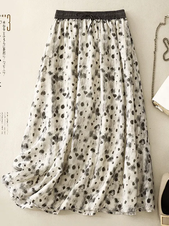 

Elegant Double Layer Korean Style plus Size Skirt Spring Season Ageless Design Artistic Flared Women's Fashion Commute Wear