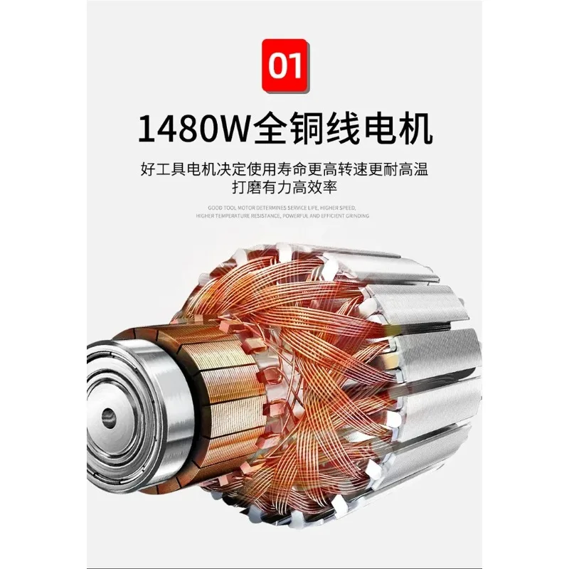 Portable 4-inch belt sander, high-power belt sander, household sandpaper machine for woodworking