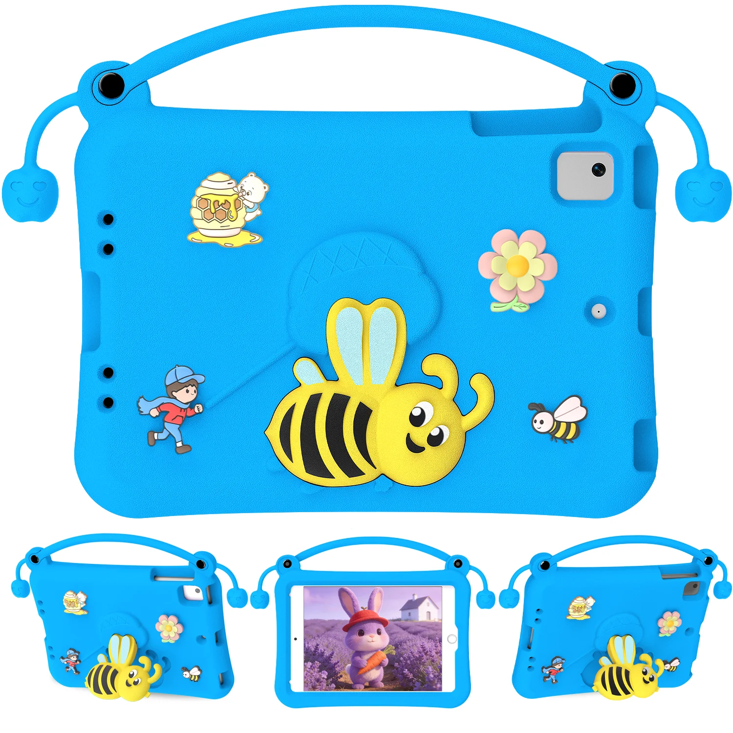 EVA Kids Case for iPad mini 1 2 3 4 5 7.9 Inch iPad mini 6 7 8.3 Inch Lightweight Shockproof with Handle Stand Cover